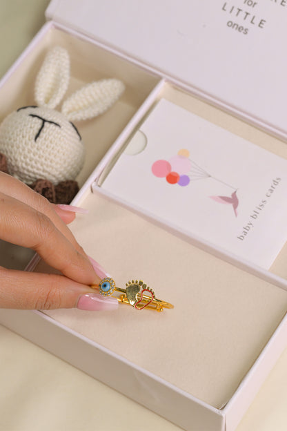 Evil Eye Feat Charm Gold Kada