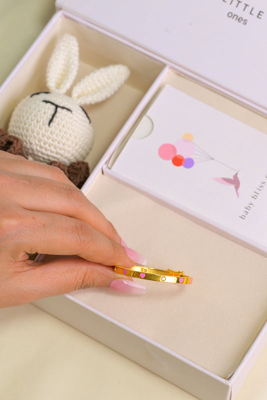 Pink Heart Diamond Cartier Gold Kada