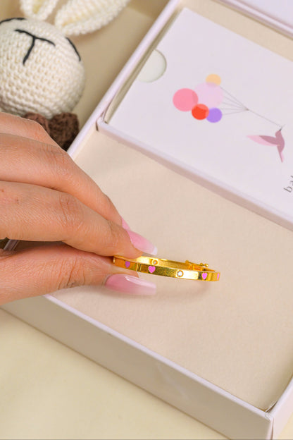 Pink Heart Diamond Cartier Silver Kada
