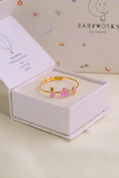 Pineapple Flower Candy Silver Kada