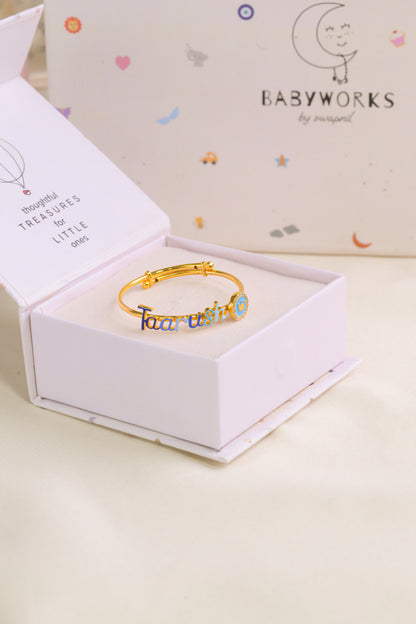 Personalized Name Crown Silver Kada