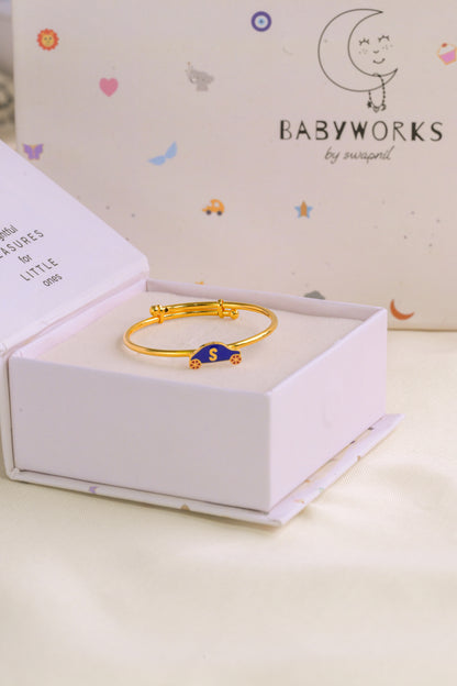 Personalized Initial Car Silver Kada