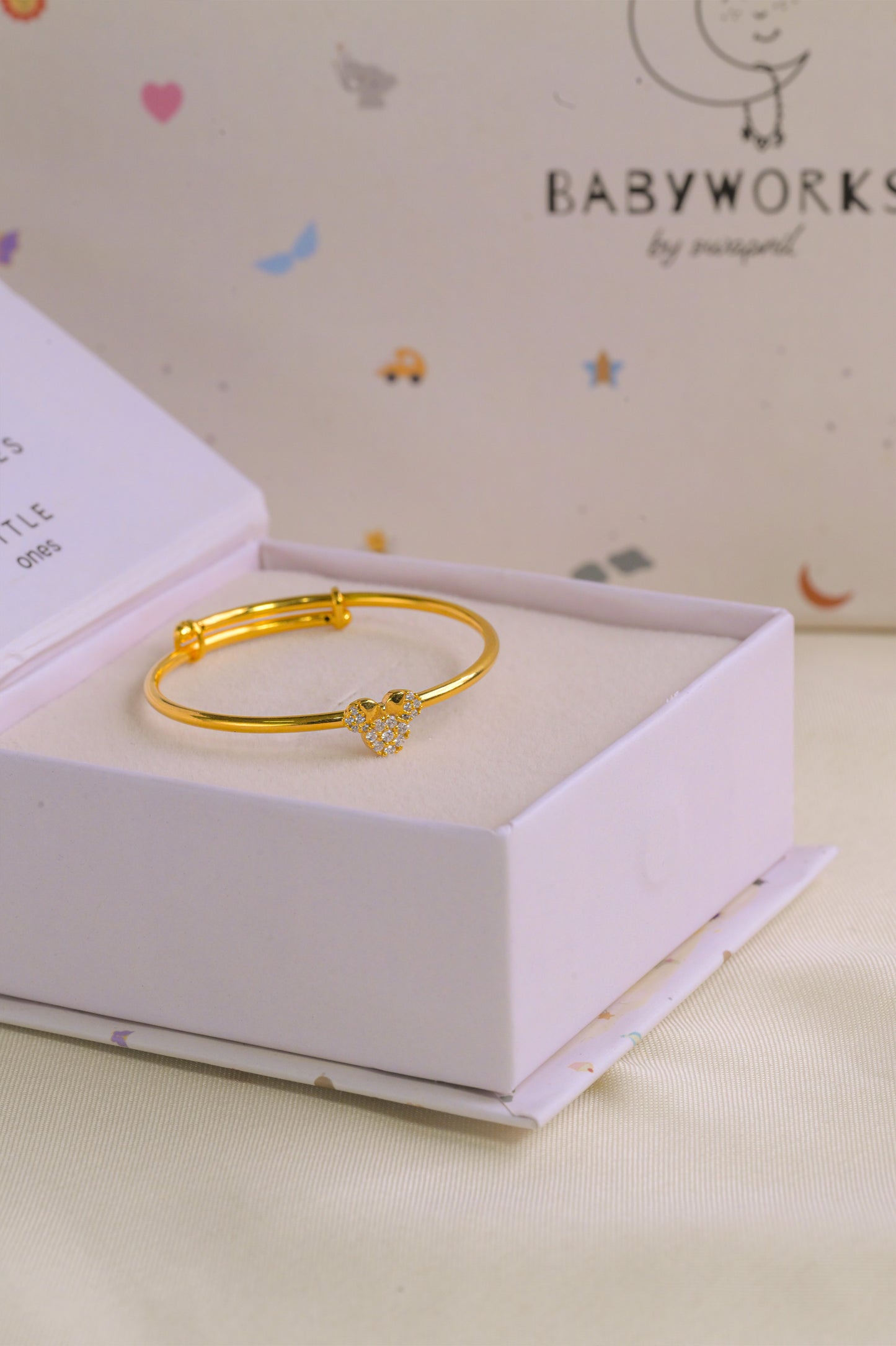 Minnie Diamond Silver Kada