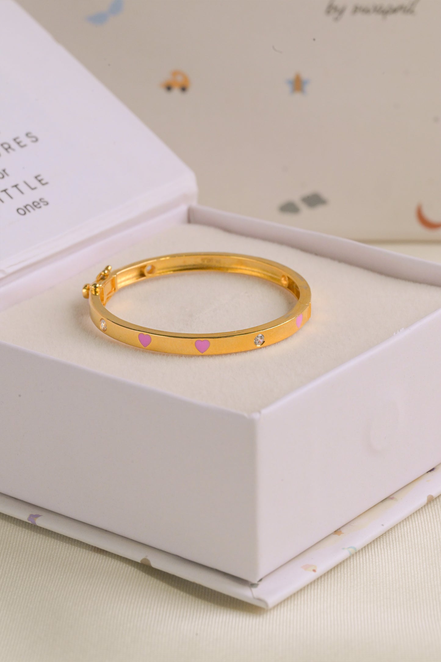 Pink Heart Diamond Cartier Silver Kada
