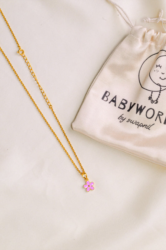 Flower Silver Pendant With Chain