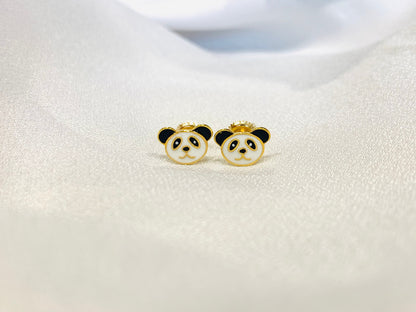 Panda Silver Earrings