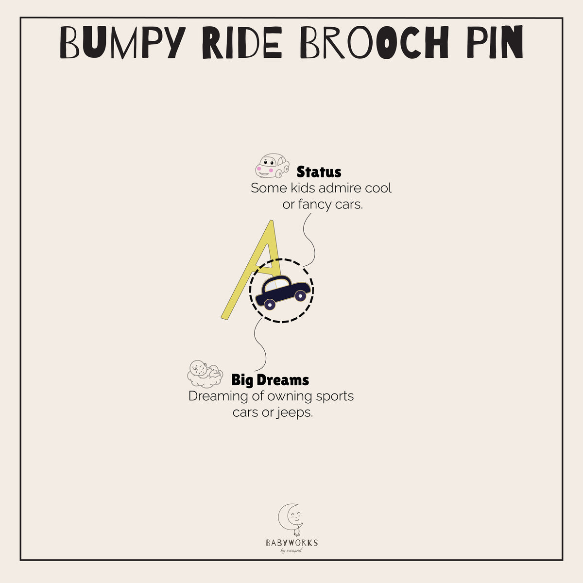 Bumpy Ride  Brooch Pin Silver feature image