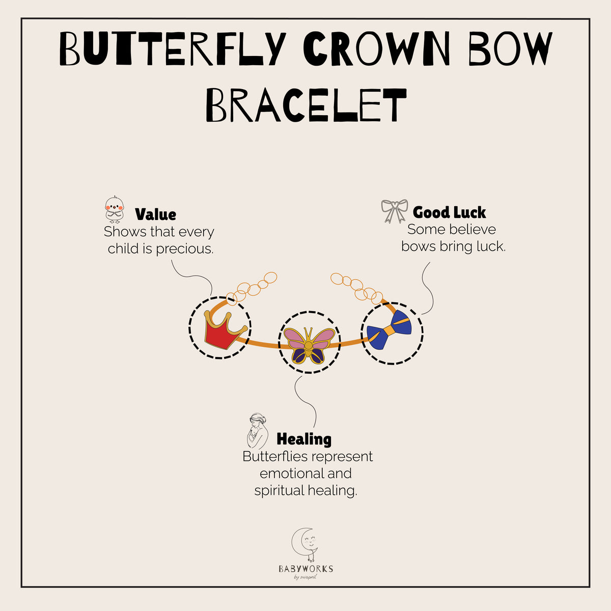 Butterfly Crown Bow Gold Bracelet feature image