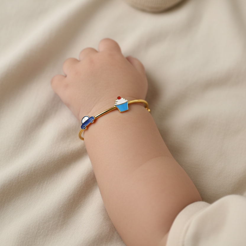 Car Cupcake Silver Kada