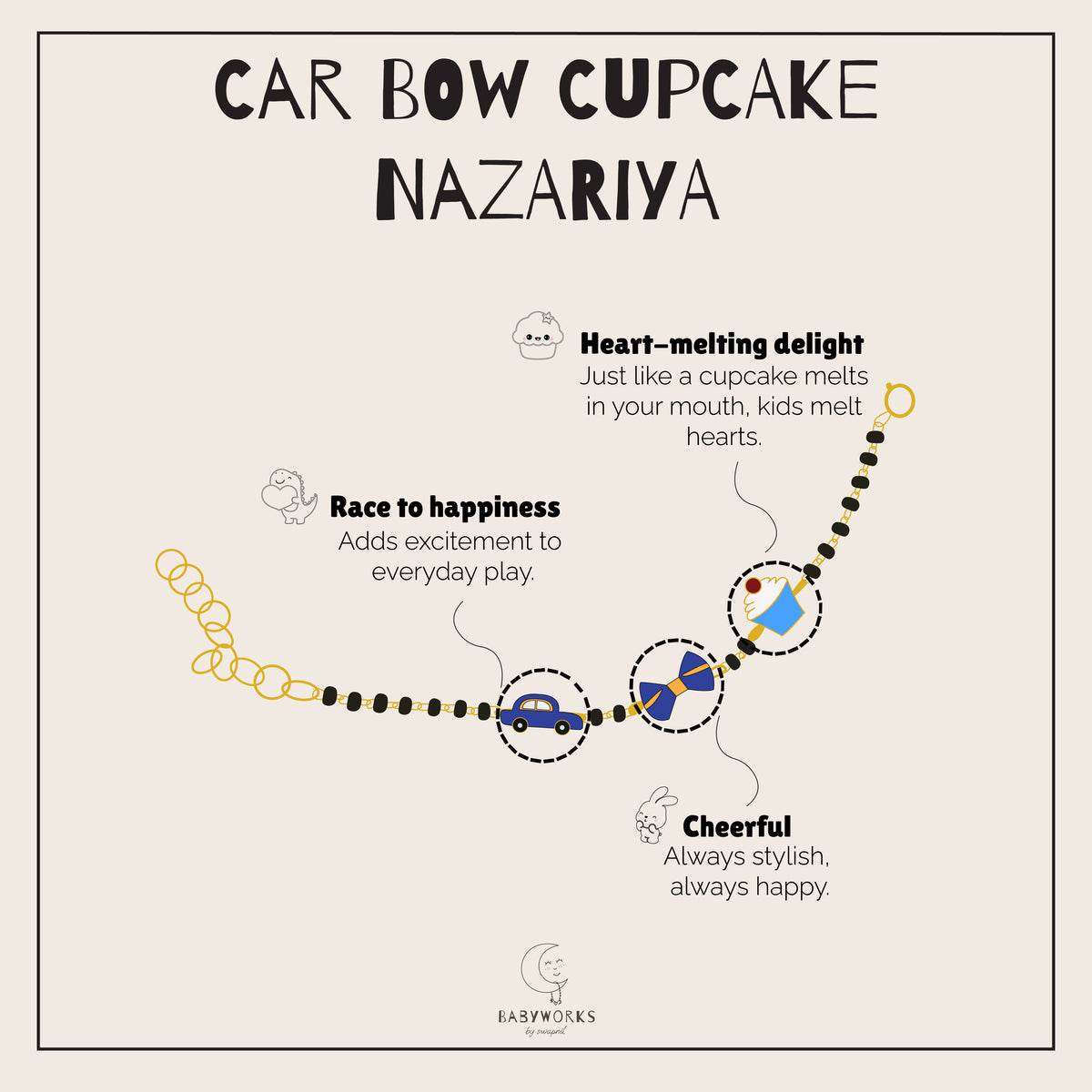 Car Bow Cupcake Gold Nazariya feature image