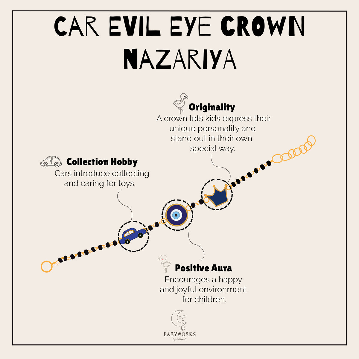 Car Evil Eye Crown Silver Nazariya feature image