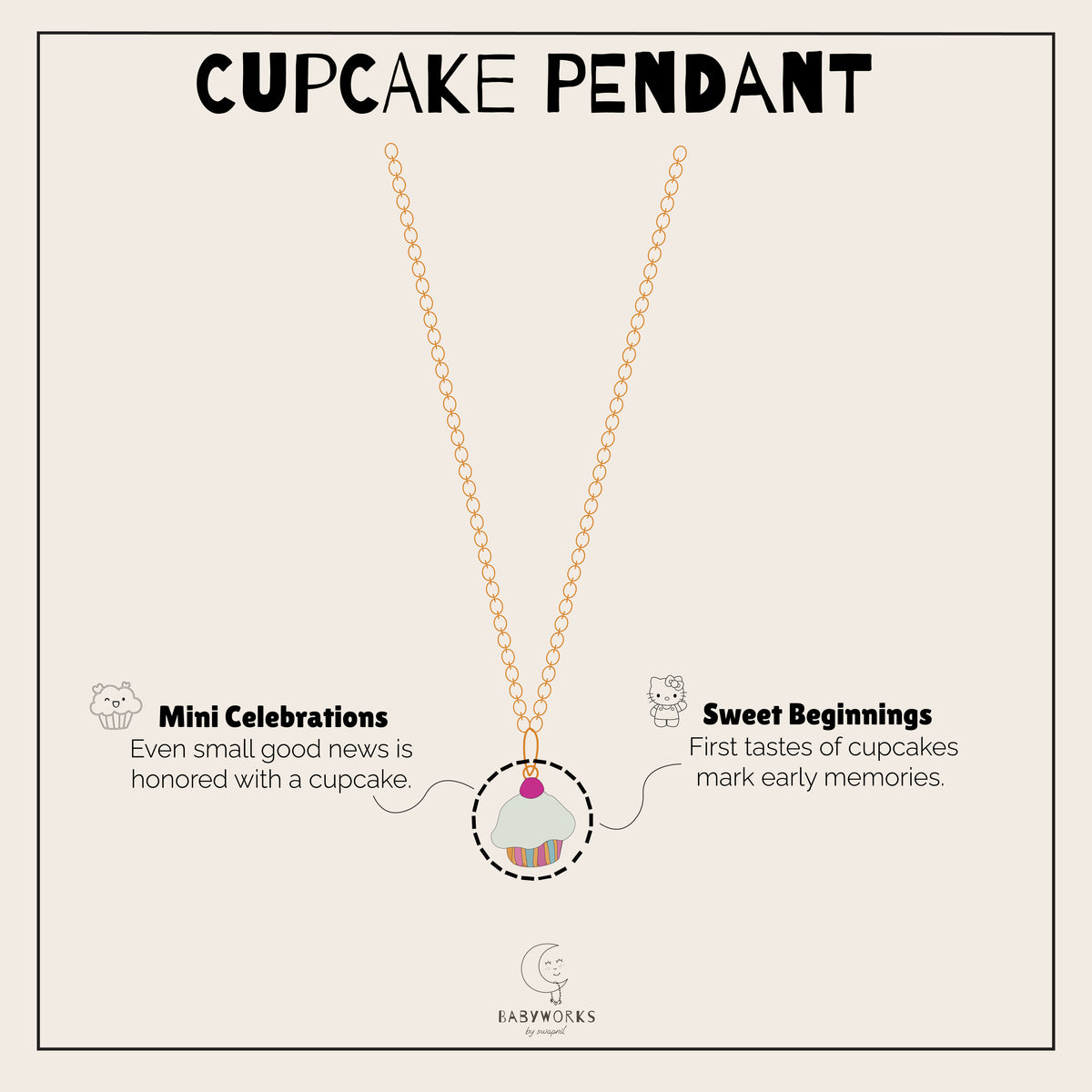 Cupcake Silver Pendant With Chain feature image