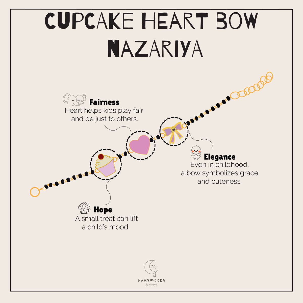 Cupcake Heart Bow Nazariya Silver feature image