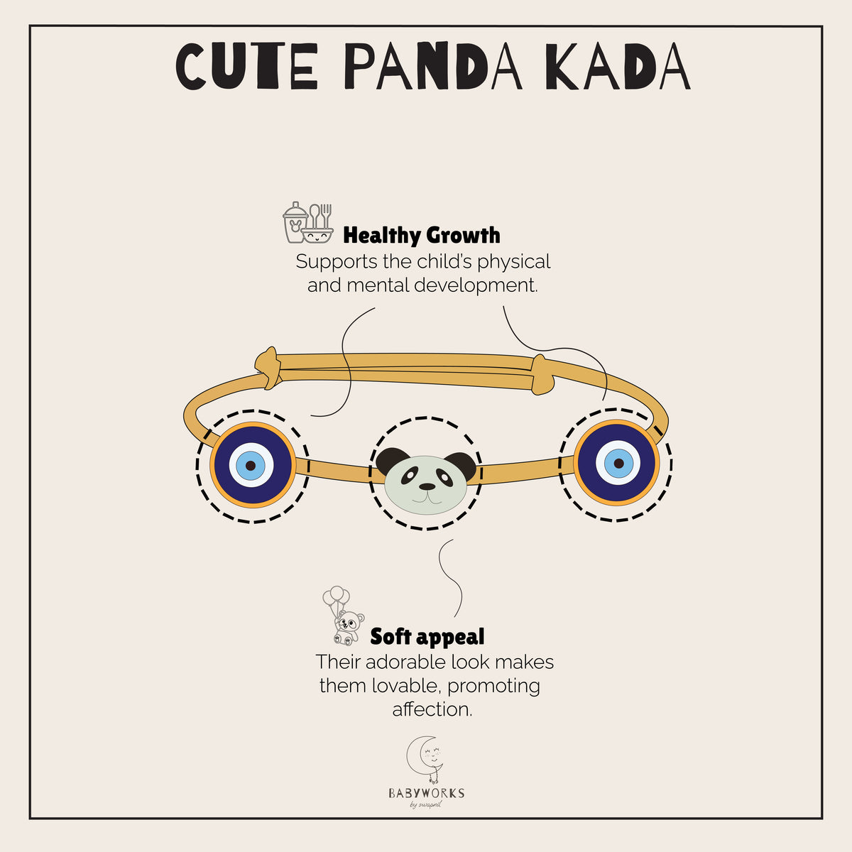 Cute Panda Kada Silver feature image
