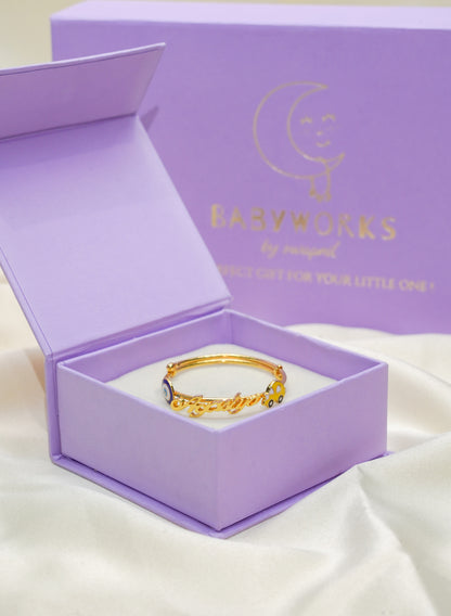 Personalized Name Car Evil Eye Kada Silver