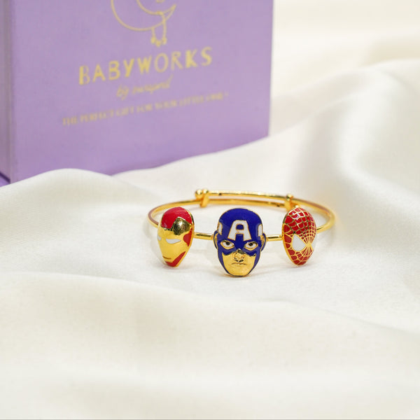 Superhero Kids Bracelet With Iron Man, Captain America & Spiderman Charms