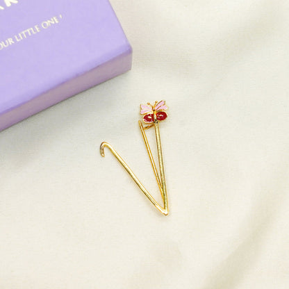 Elegant V Letter Brooch For Newborns - Silver Gold Plated