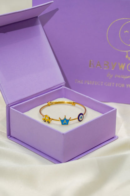 Crown Car Evil Eye Kada Silver