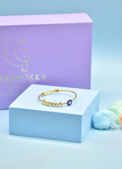 Personalized Name Evil Eye Kada Silver