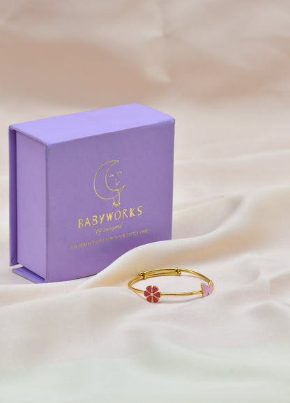 Butterfly Flower Kada Silver