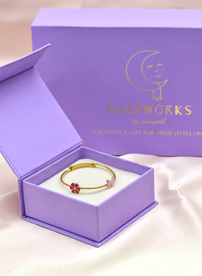 Butterfly Flower Kada Silver