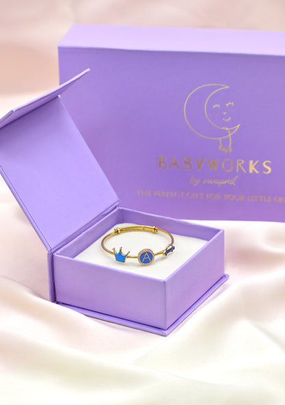 Personalized Letter Car Crown Kada Silver