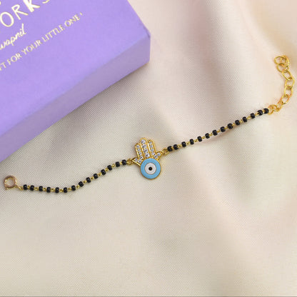 Blue Hamsa Diamond Evil Eye  Nazariya Silver