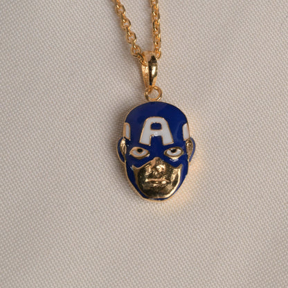 Captain America  Pendant With Chain Silver