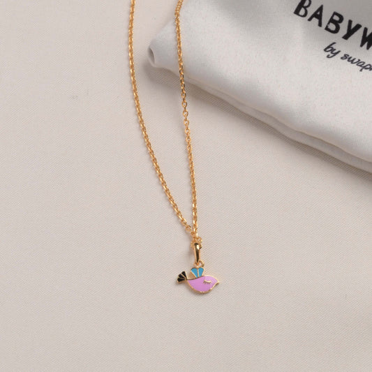 Dove Bird Silver Pendant With Chain