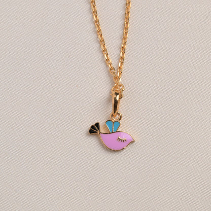 Dove Bird Silver Pendant With Chain