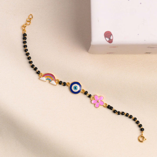 Rainbow Evil Eye Flower Silver Nazariya