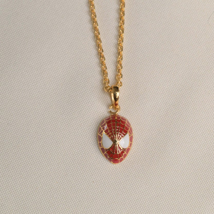 Spiderman Silver Pendant With Chain