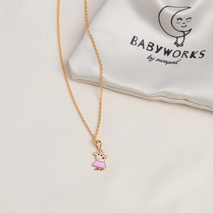 Peppa Pig Pendant With Chain Silver