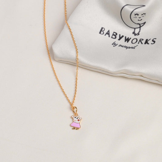 Peppa Pig Silver Pendant With Chain