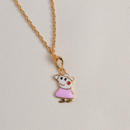 Peppa Pig Pendant With Chain Silver