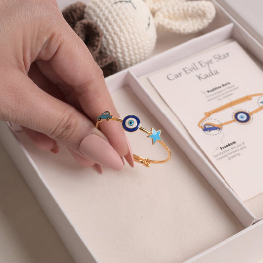 Car Evil Eye Star Silver Kada