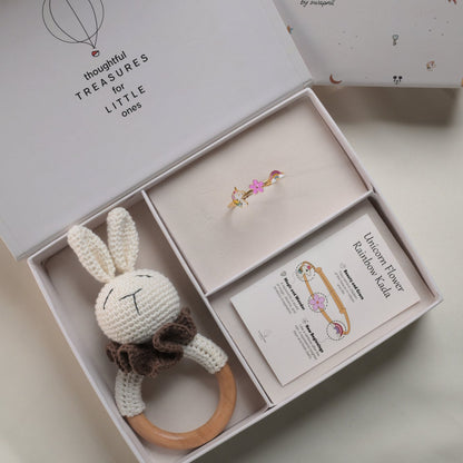 Unicorn Flower Rainbow Silver Kada