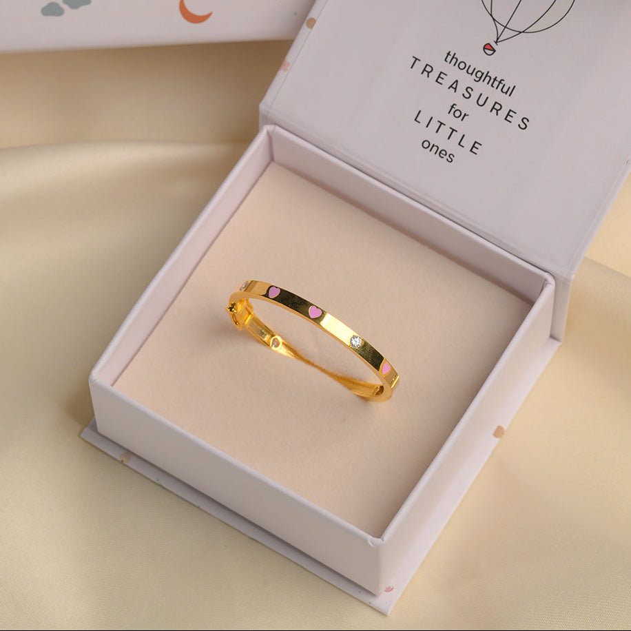 Pink Heart Diamond Cartier Silver Kada