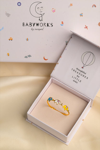 Elephant Trio Gold Kada