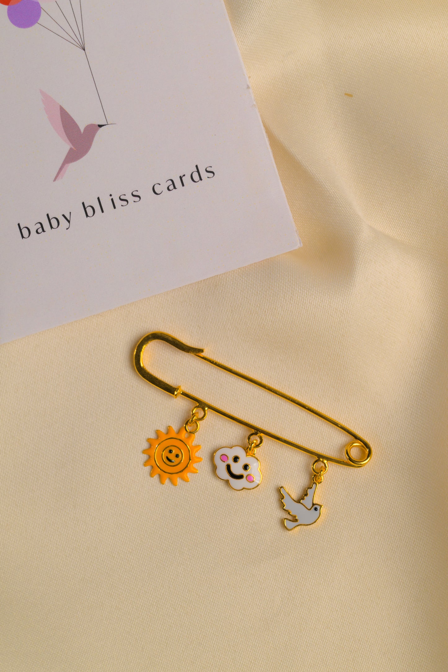 Sun Cloud Sparrow Gold Lapel Pin