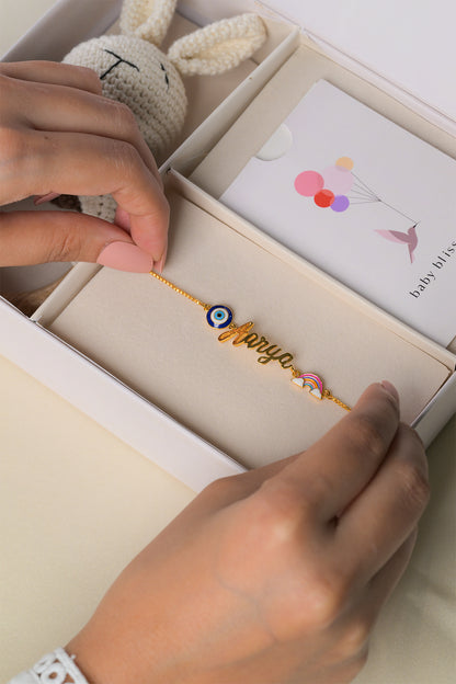 Rainbow Shield Bracelet Silver