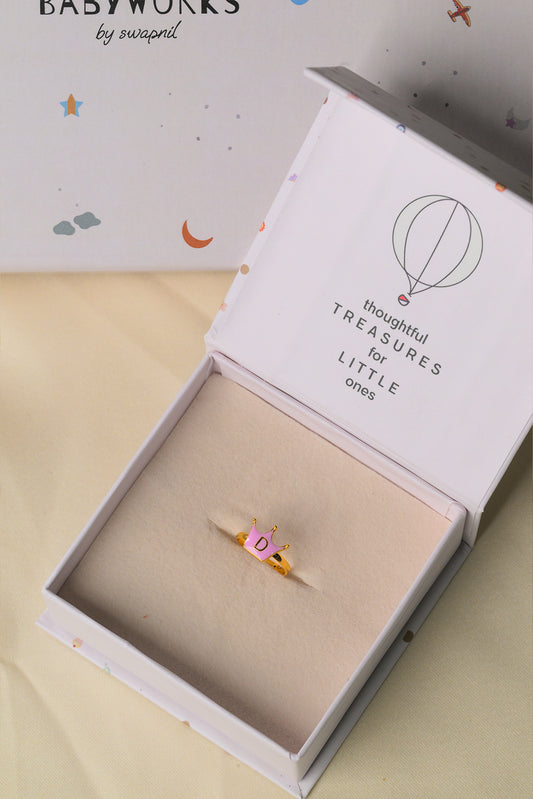 Crowned Grace Charm Ring Silver