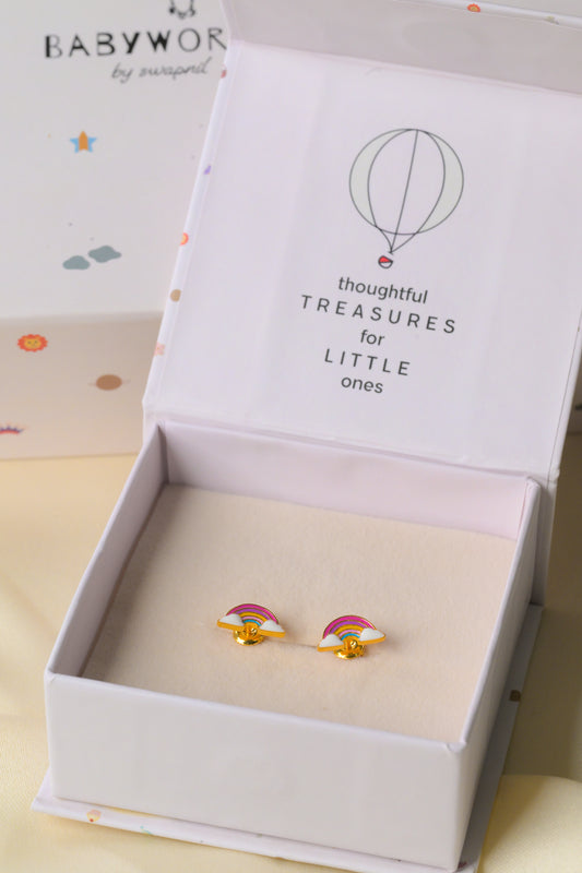 Colorful Rainbow Gold Earrings
