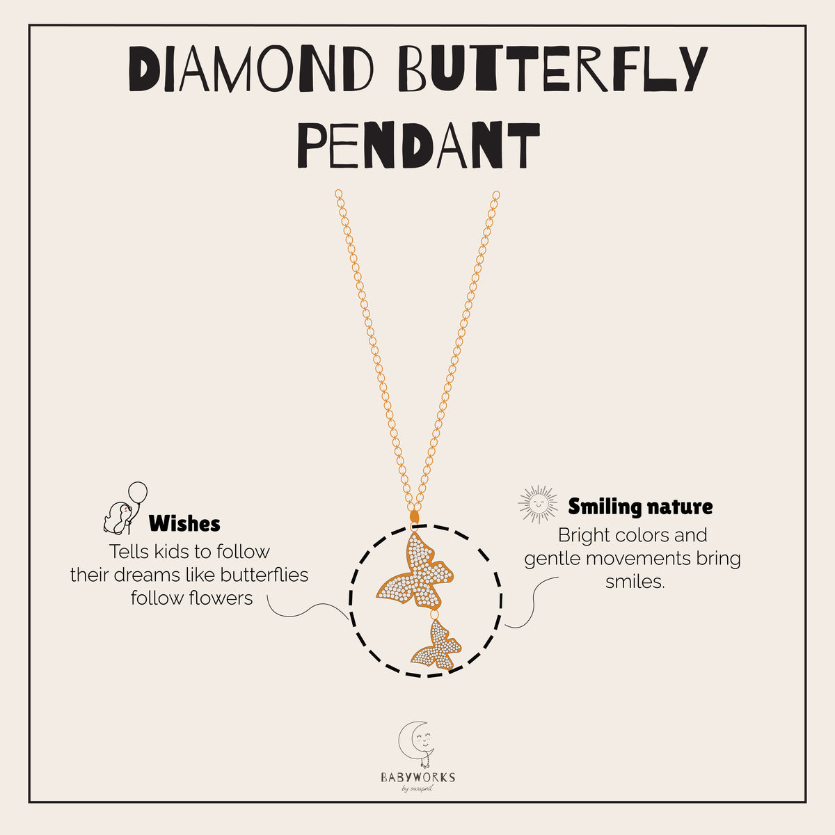 Diamond Silver Double Butterfly Pendant With Chain feature image