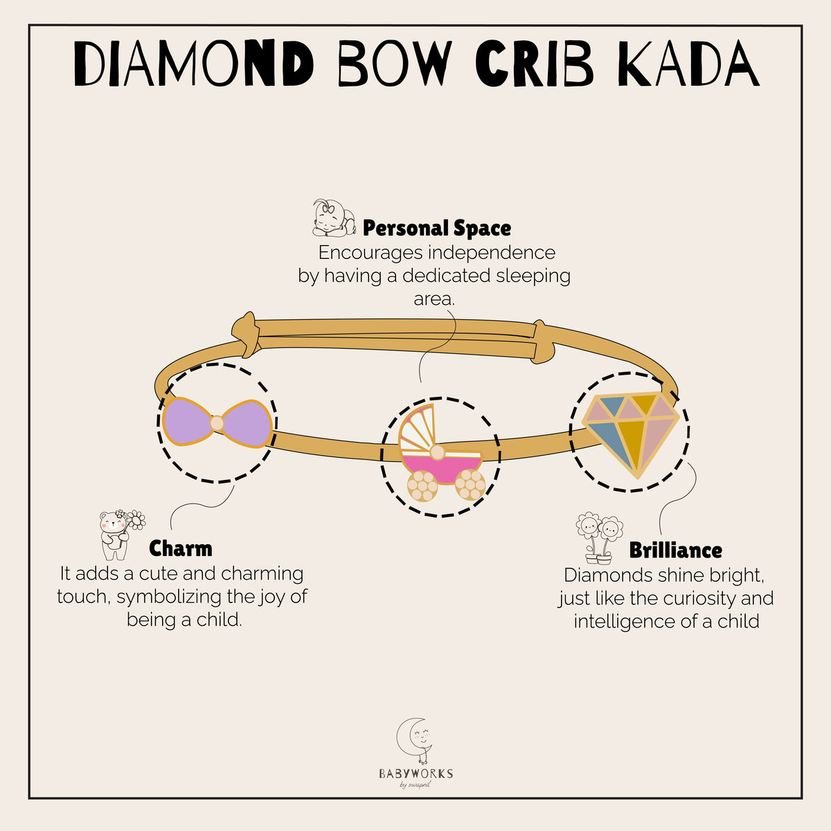 Diamond Bow Crib Kada Silver feature image