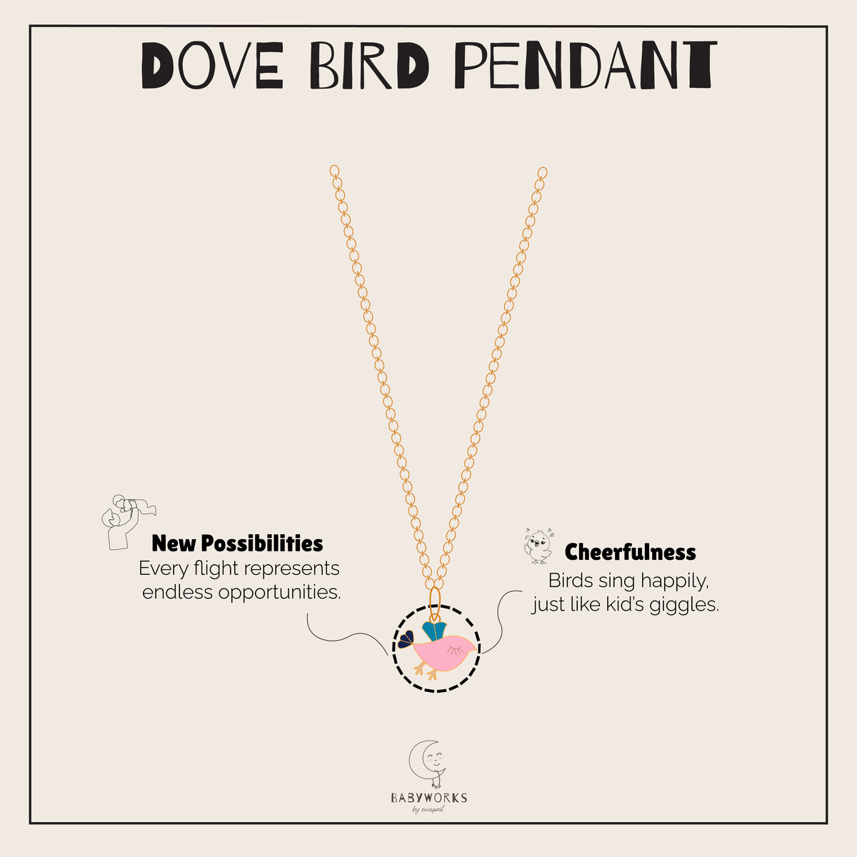 Dove Bird Pendant With Chain Silver feature image