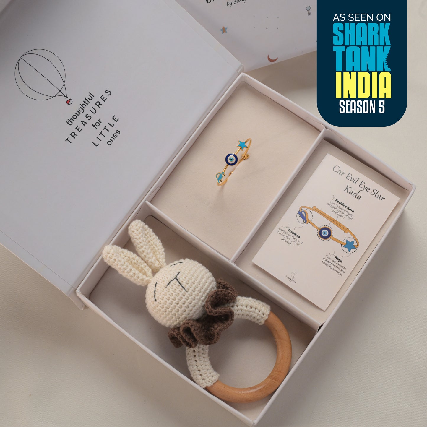 Car Evil Eye Star Silver Kada Gift Box