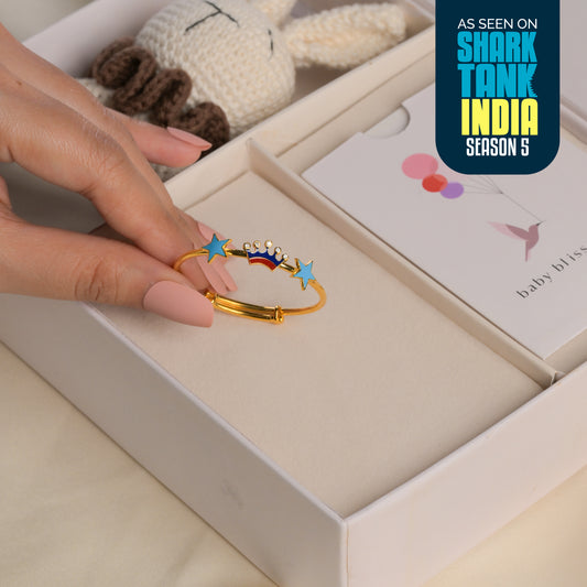 Crown Stars Silver Kada Gift Box