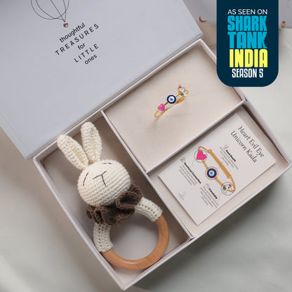 Heart Evil-Eye Unicorn silver Kada Gift Box