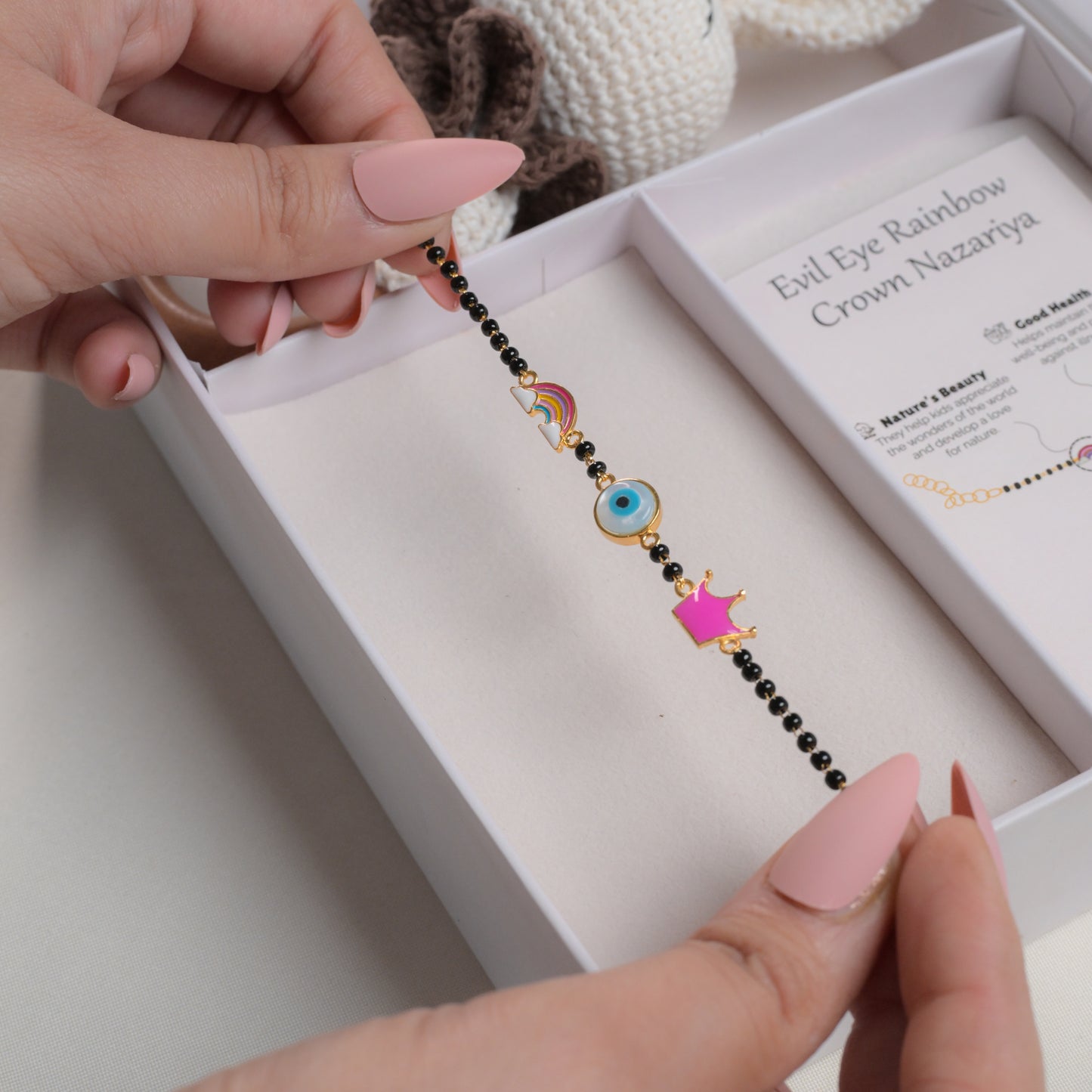 Evil-Eye Rainbow Crown Silver Nazariya